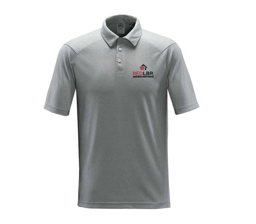 Red LBP Mens Heathered Polo Shirt